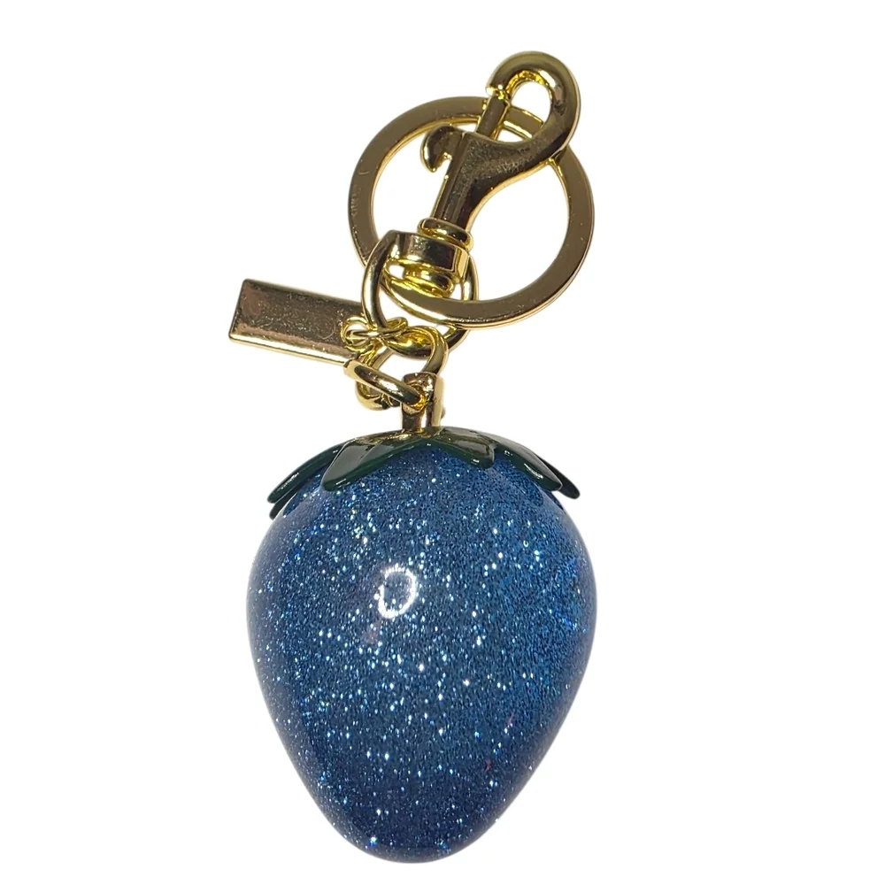 Sparkling Blue Strawberry Keychain